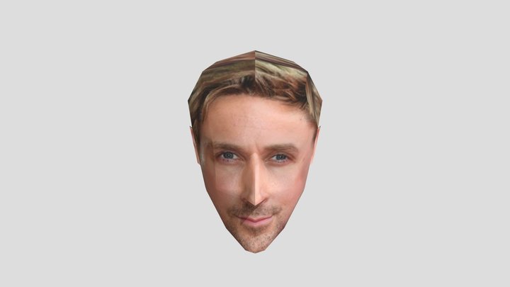 Rayan Gosling low poly face 3D Model