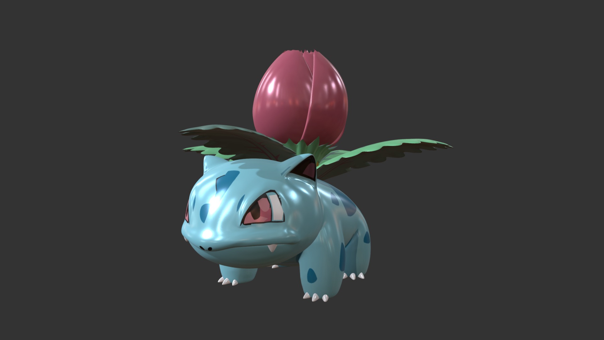 3D model pokemon 02 - This is a 3D model of the pokemon 02. The 3D model is about a toy figurine with a flower on top of it.