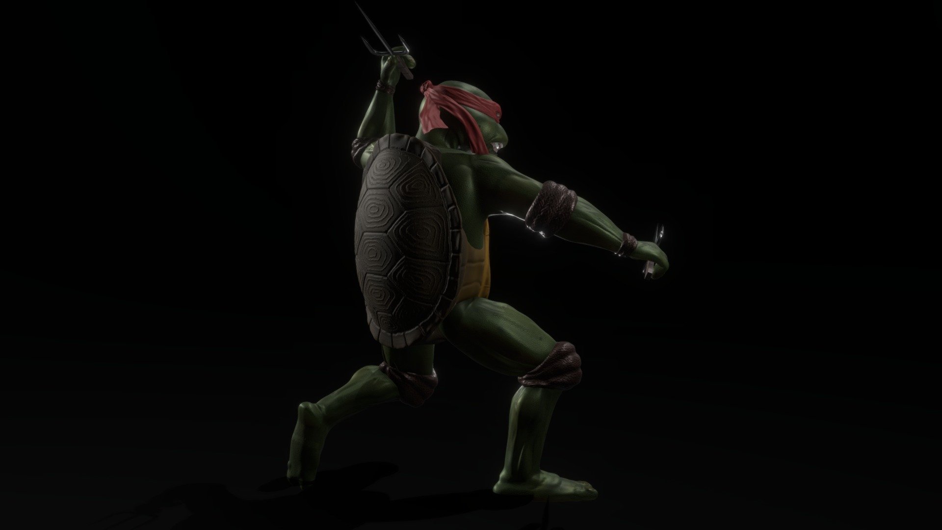 3D model Raphael Teenage Mutant Ninja Turtle VR / AR / low-poly