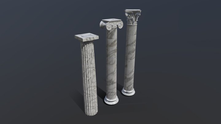 Historic Pillars 3D Model