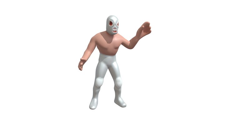 Wrestler with mask and suit 3D Model