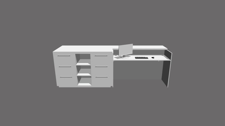 Admin table with Genius counter Combo 3D Model