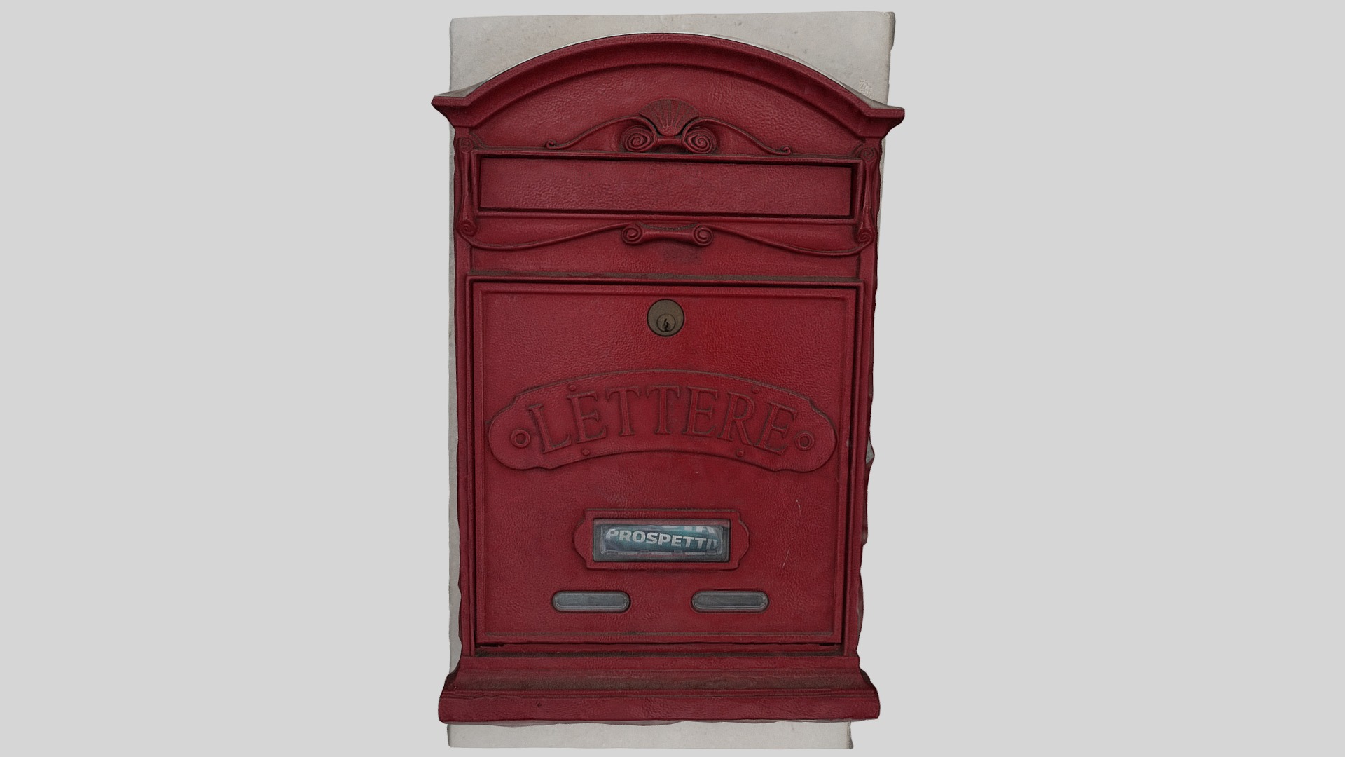 3D model Red Letterbox – Letter Box - This is a 3D model of the Red Letterbox - Letter Box. The 3D model is about a red and white box.