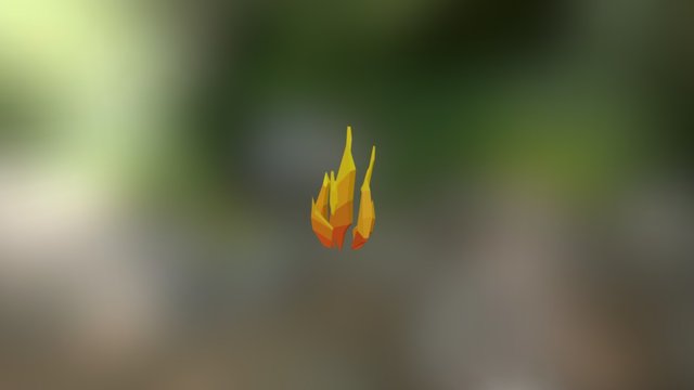 Low Poly Fire For Asteroid 3D Model