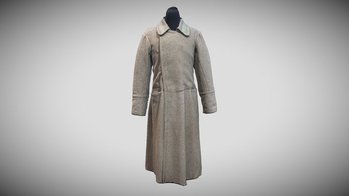 Venäläinen sotilasmantteli, Russian overcoat. 3D Model