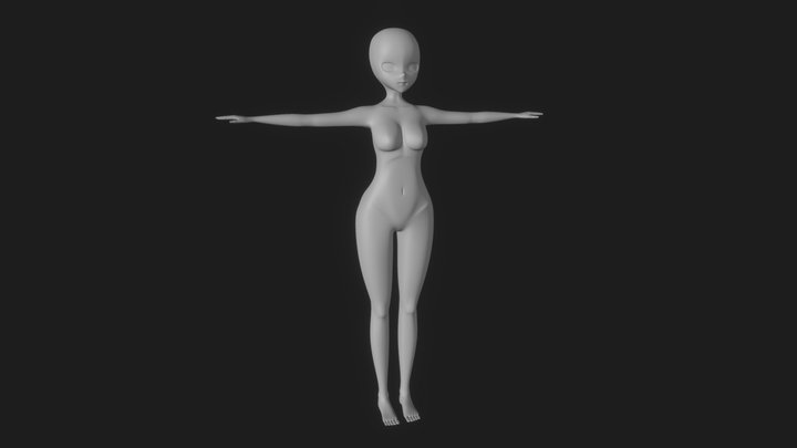 Base Female Anime Style Body 3D Model