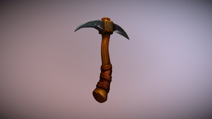 Stylized Fantasy Pickaxe 3D Model