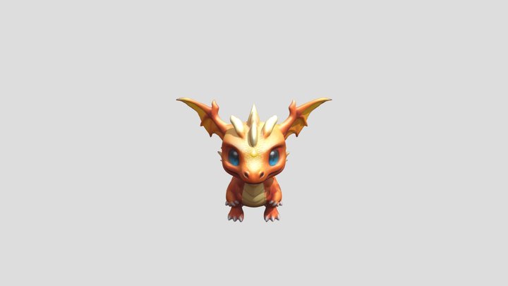 fire mini dragon, #warm tone# 3D Model