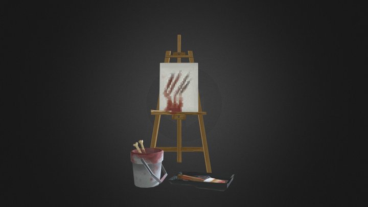 Low Poly Horror Art Studio 3D Model