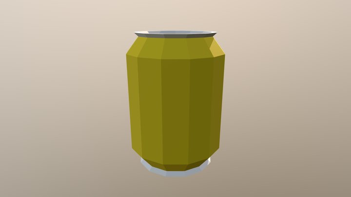 Soft Drink Yellow Opened 3D Model