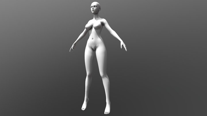 Stylized Heroic Female Large Breasts 3D Model