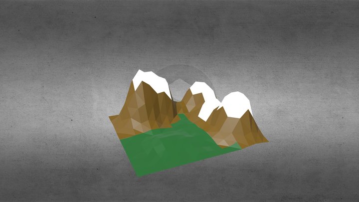 Small island with mountains 3D Model