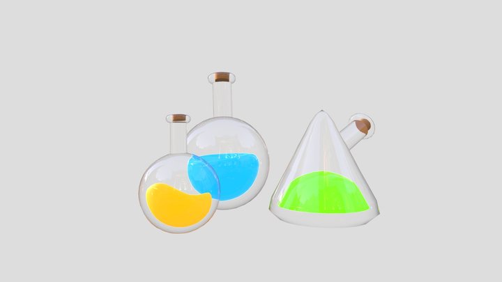 Chemical Bottles 3D Model