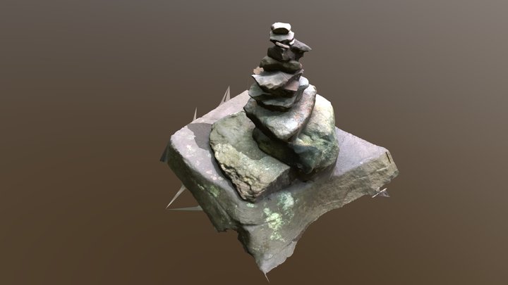 Catskill Mountains Waterfall Trail Cairn 3D Model