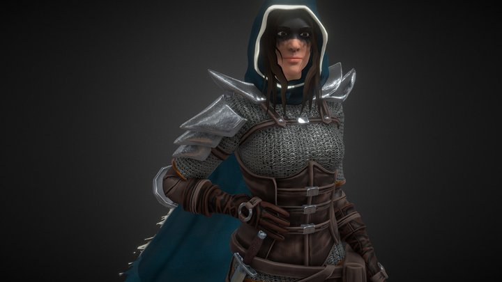 Female Warrior Posed 3D Model