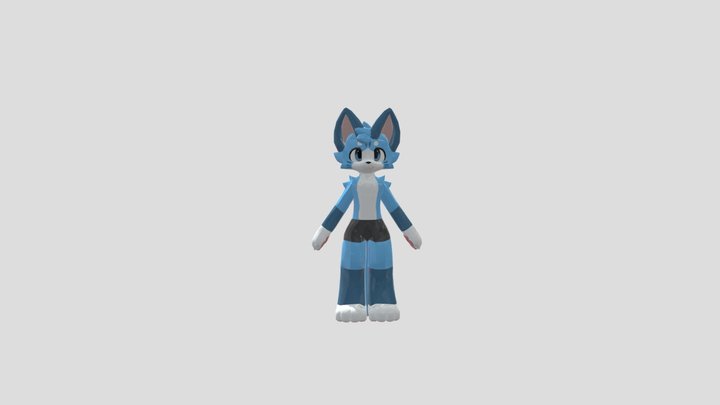 Light Blue Kemono Cat 3D Model