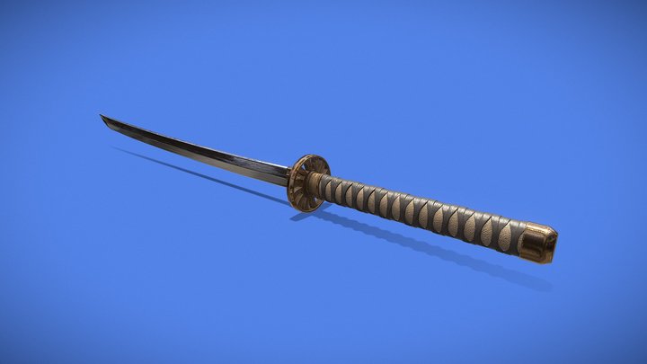 Samurai katana low poly - Game ready 3D Model