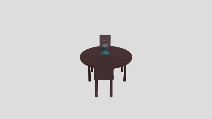 Vase, Table, Chair 3D Model