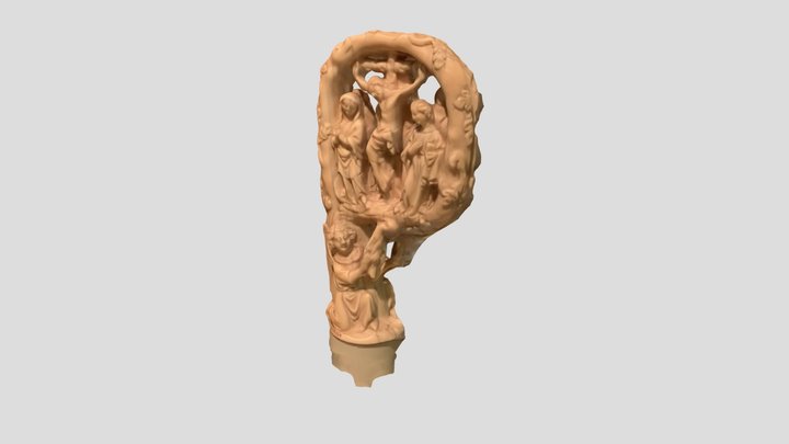 Crozier Head with Crucifixion, Virgin and Child, 3D Model