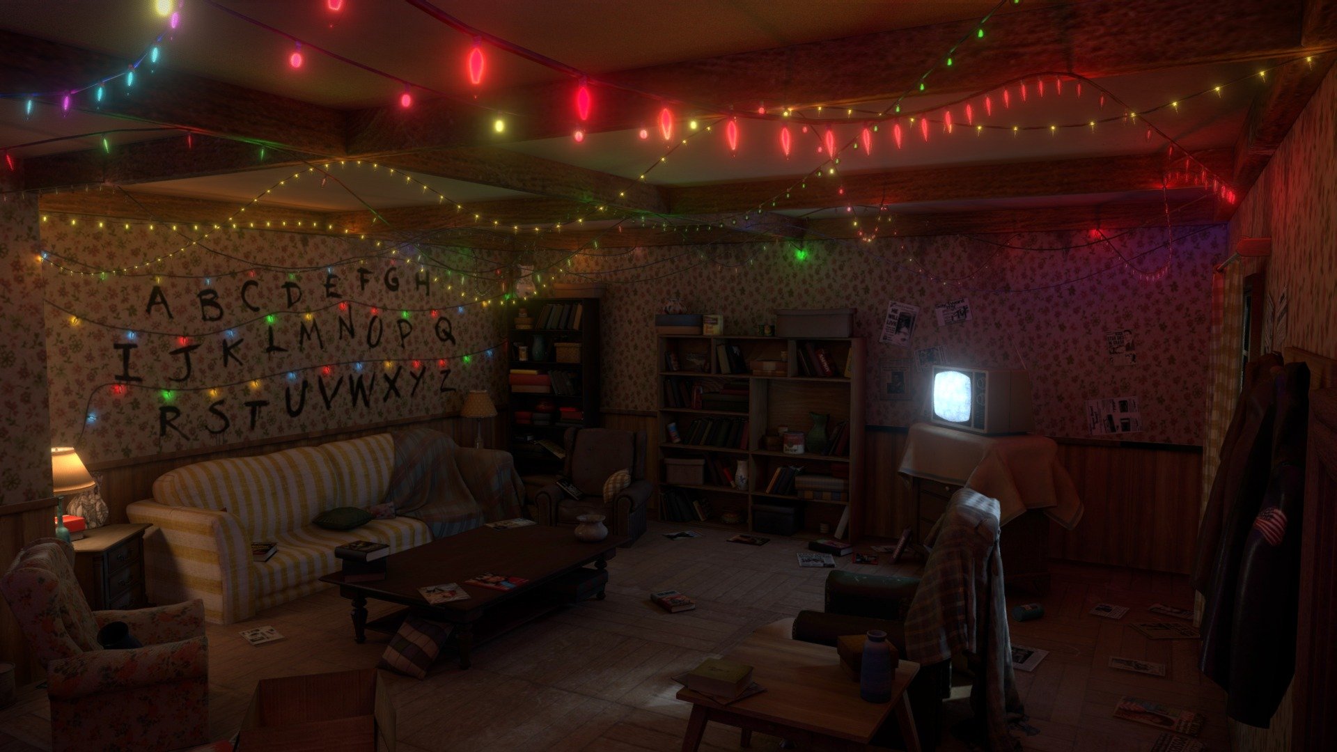 Stranger Things Living room - 3D model by sebavs (@sebavs) [422c38a