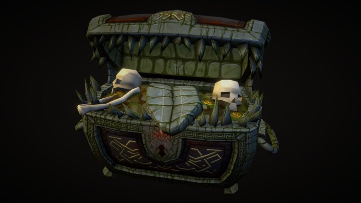 Treasure Chest Ancient Mimic 3D Model