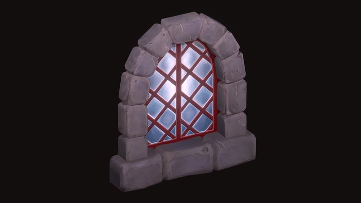Hand-painted window 3D Model