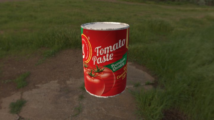 Tomato Paste Tin 3D Model