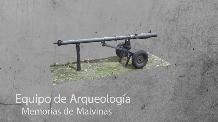 Cañón Czekalski 105 mm - Guerra de Malvinas 3D Model