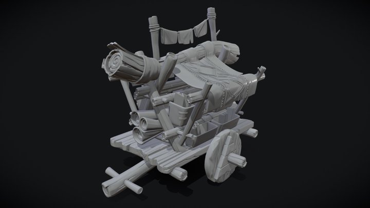 Stylized Cart [Asset 1 sculpting assignment] 3D Model