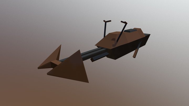 Star Wars Speeder Bike Lowpoly 3D Model