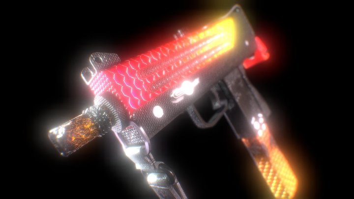 mac-10 csgo weapon skin 3D Model