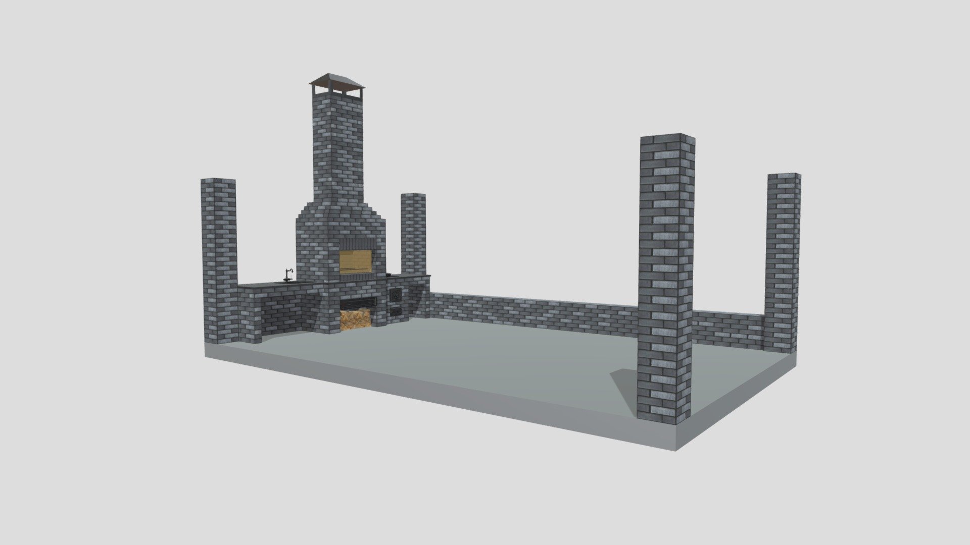 Порядовка беседки барбекю — Sketchfab embed 3D viewer
