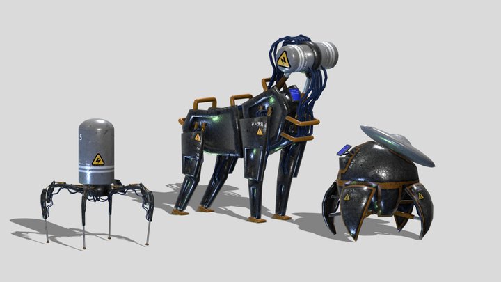 smartinius low poly robot bot spider dog ball 3D Model