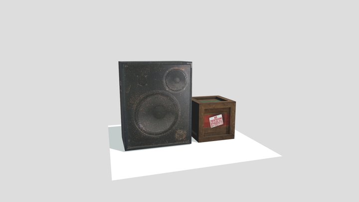 Speaker and Crate 3D Model