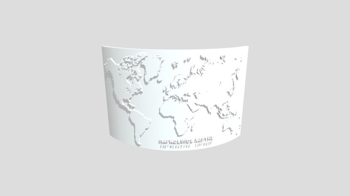 World Map with braille label 3D Model