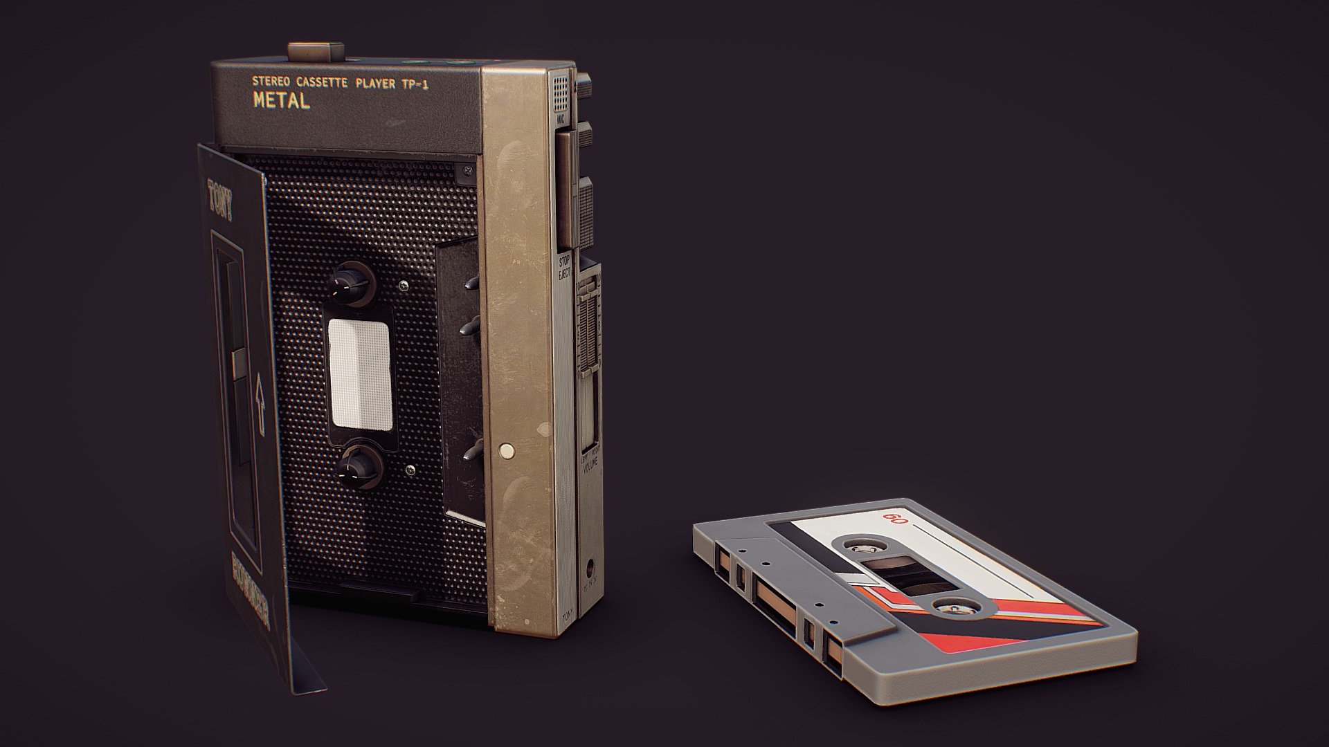 Vintage 1980's Cassette Player - Buy Royalty Free 3D model by quaz30 ...