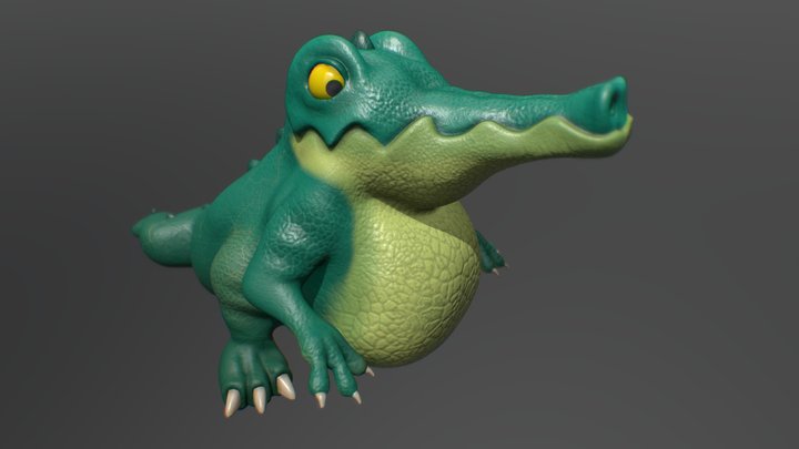 Cartoon Croc 3D Model