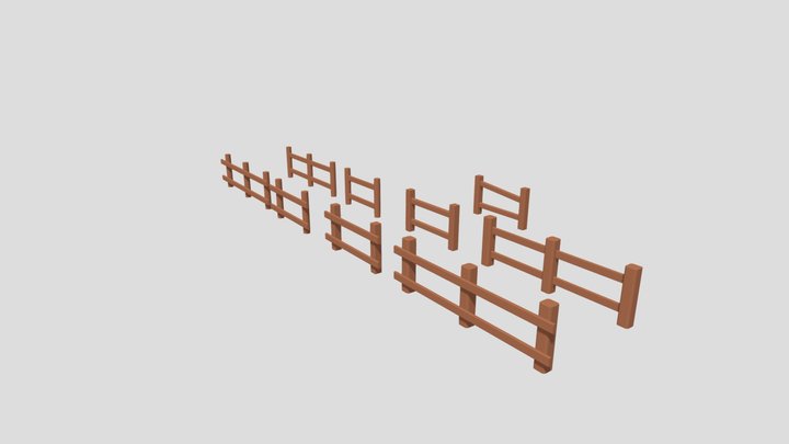 Wooden Fence Sample pack 3D Model