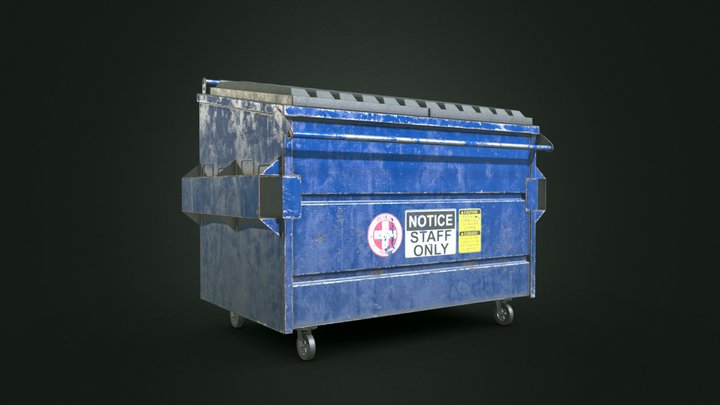 Wheeled Waste Container 3D Model