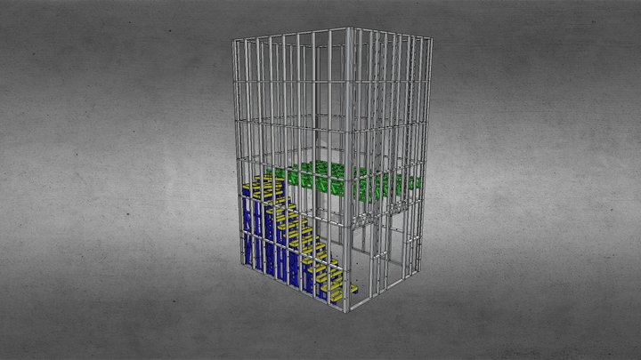 Лестница с перекрытием 3D Model