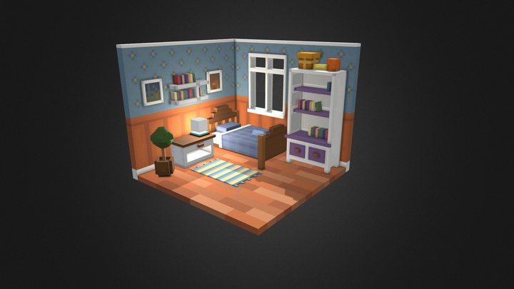 Simple Boy Bedroom 3D Model