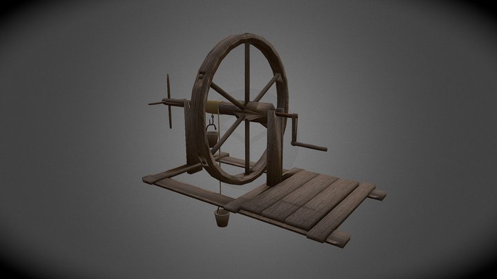 Restitution treuil à volant d'inertie 3D Model
