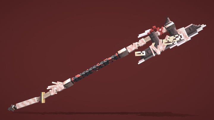 Fantasy Weapon - Bahamut, Halberd [Minecraft] 3D Model