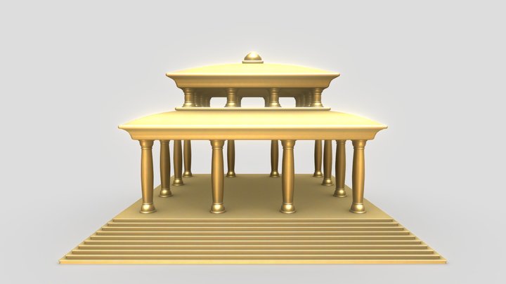 Golden Gazebo 3D Model
