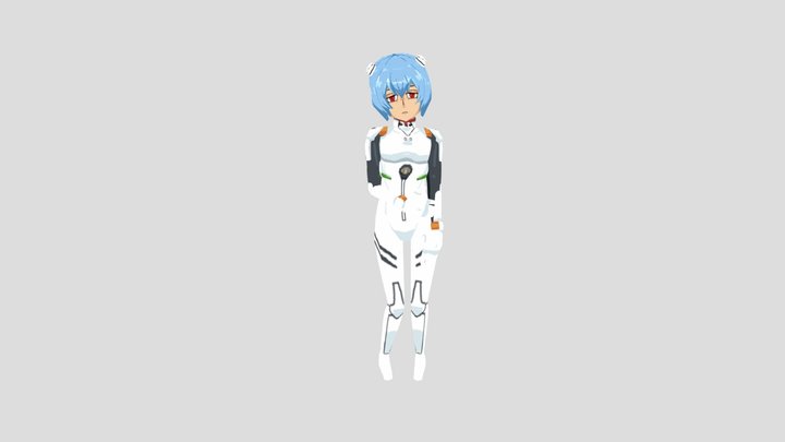 Rei Ayanami Low Poly Fanart 3D Model