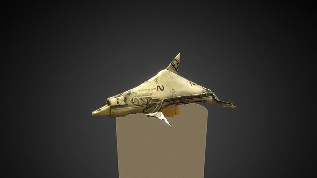 Dollar Bill Origami - Dolphin 3D Model
