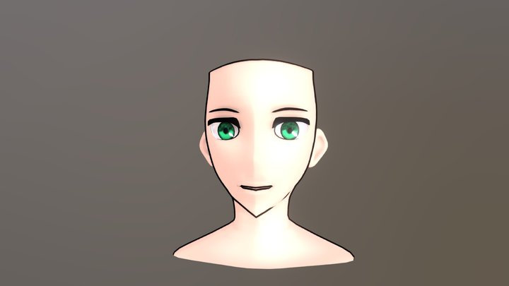 rosto personagem anime masculino 3D Model