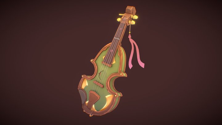 stylized violin 3D Model
