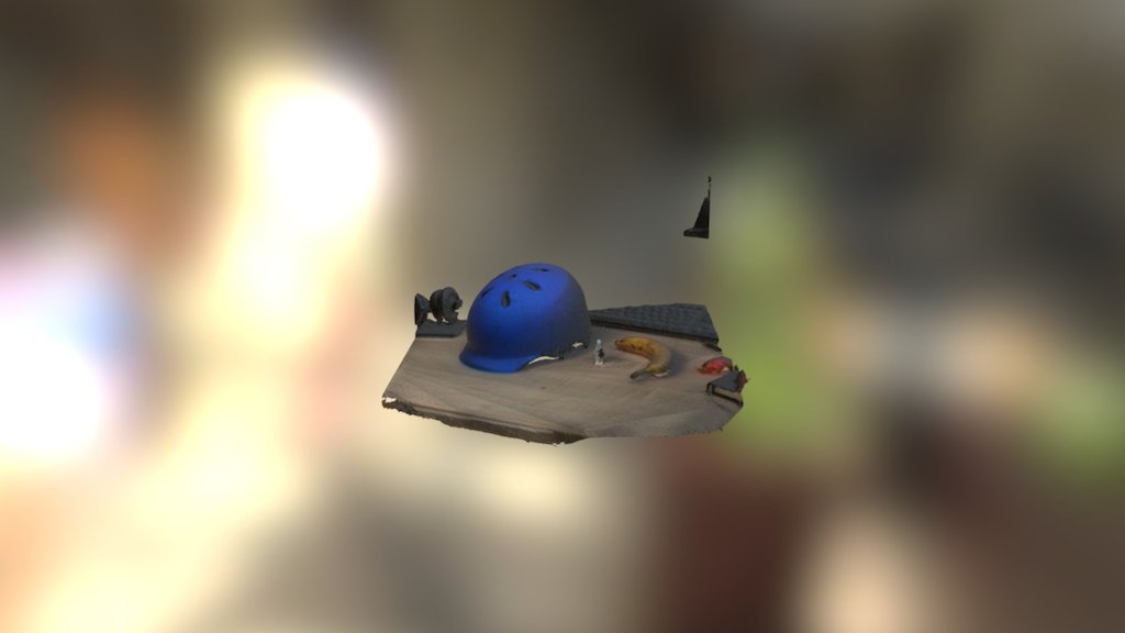 Helmet, banana, and lego man