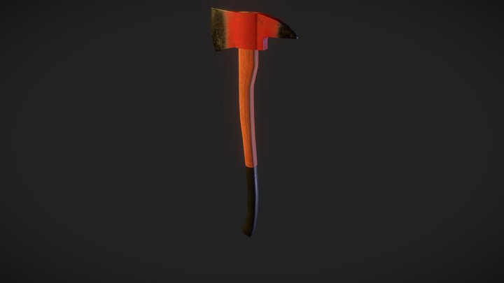 Worn Fire Axe 3D Model